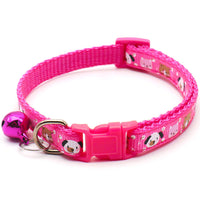 HKM-7578173 Cartoon Print Cat Collar with Bell - Adjustable 19-32cm, Lightweight, Multi-Color Options