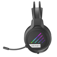 HKM-757907 RGB Wired Surround Stereo Gaming Headset with Built-in Microphone and LED Display for PC and Mobile Use