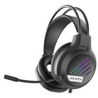 HKM-757907 RGB Wired Surround Stereo Gaming Headset with Built-in Microphone and LED Display for PC and Mobile Use