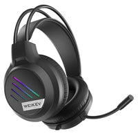 HKM-757907 RGB Wired Surround Stereo Gaming Headset with Built-in Microphone and LED Display for PC and Mobile Use