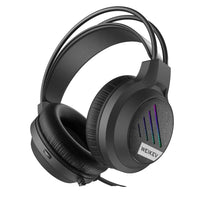 HKM-757907 RGB Wired Surround Stereo Gaming Headset with Built-in Microphone and LED Display for PC and Mobile Use