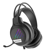HKM-757907 RGB Wired Surround Stereo Gaming Headset with Built-in Microphone and LED Display for PC and Mobile Use