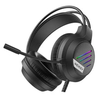 HKM-757907 RGB Wired Surround Stereo Gaming Headset with Built-in Microphone and LED Display for PC and Mobile Use
