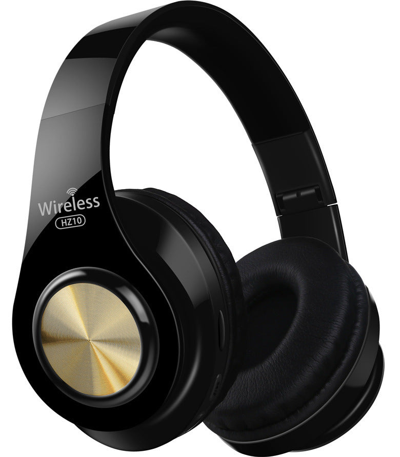 HKM-757971 Wireless Folding Bluetooth Headset with Heavy Bass in Gold
