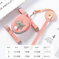 HKM-7579965 Stylish Polyester Dog Leash and Vest Harness Set in Multiple Star Colors