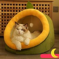 HKM-7580221 Cozy Semi-Enclosed Polar Fleece Cat Nest for Deep Sleep - Available in S, M, L Sizes