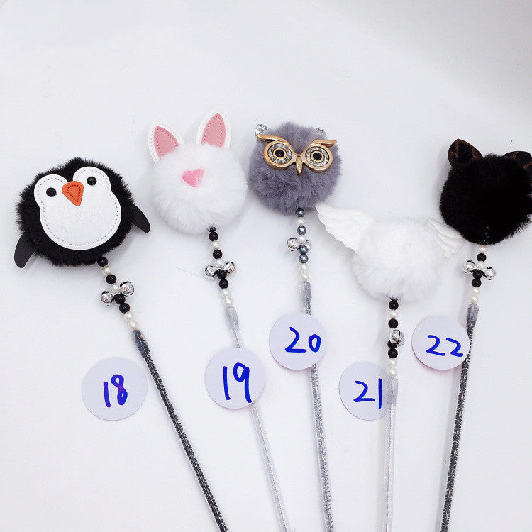 HKM-7580989 Colorful Plush Cat Toy Collection with PVC Pipe for Playful Kittens