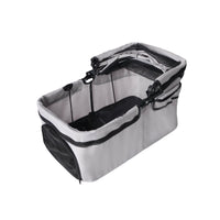 HKM-7581629 Compact Foldable Stroller for Small Dogs and Cats with Adjustable Canopy and Storage Basket