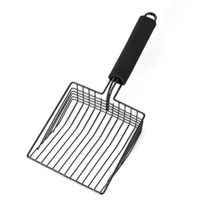 HKM-7581757 Durable Black Metal Cat Litter Scoop with 0.8cm Gap for Efficient Cleaning
