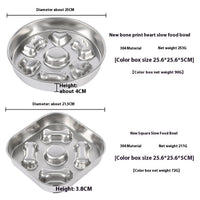 HKM-7582141 Non-slip Stainless Steel Slow Feeding Bowls for Pets in Various Styles