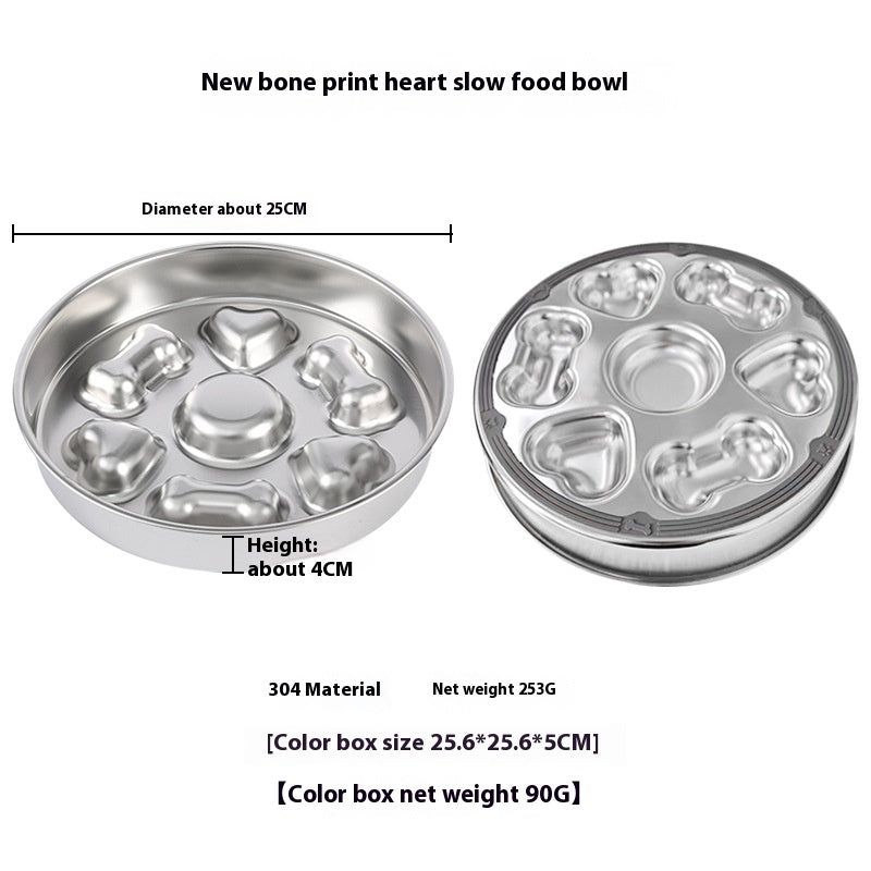 HKM-7582141 Non-slip Stainless Steel Slow Feeding Bowls for Pets in Various Styles