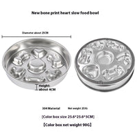 HKM-7582141 Non-slip Stainless Steel Slow Feeding Bowls for Pets in Various Styles