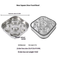 HKM-7582141 Non-slip Stainless Steel Slow Feeding Bowls for Pets in Various Styles