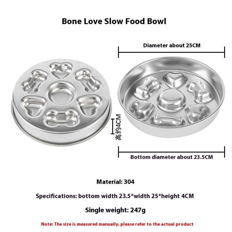 HKM-7582141 Non-slip Stainless Steel Slow Feeding Bowls for Pets in Various Styles