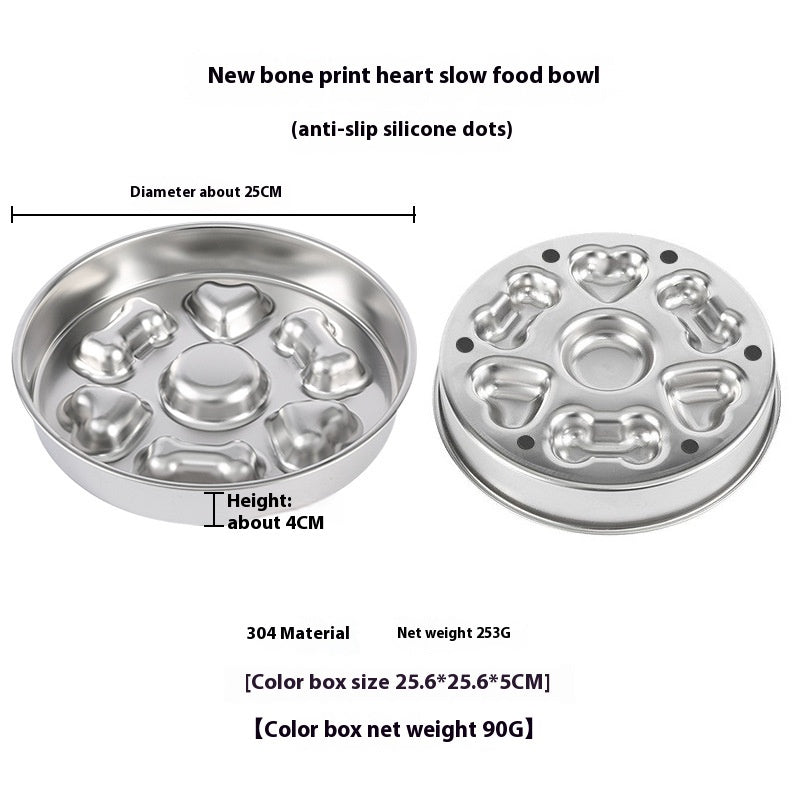 HKM-7582141 Non-slip Stainless Steel Slow Feeding Bowls for Pets in Various Styles