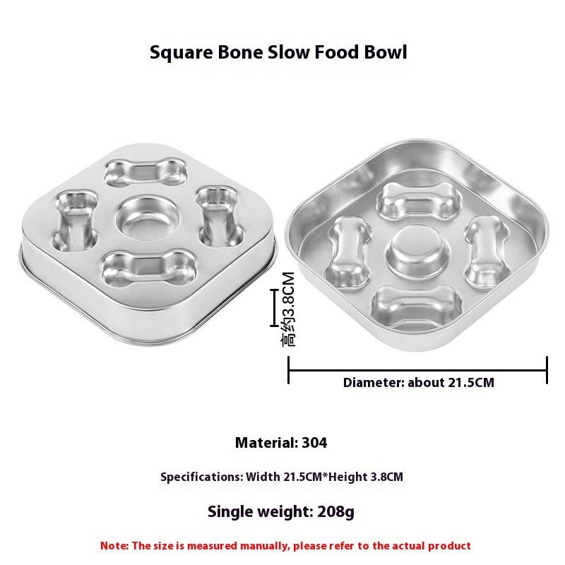 HKM-7582141 Non-slip Stainless Steel Slow Feeding Bowls for Pets in Various Styles