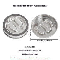 HKM-7582141 Non-slip Stainless Steel Slow Feeding Bowls for Pets in Various Styles