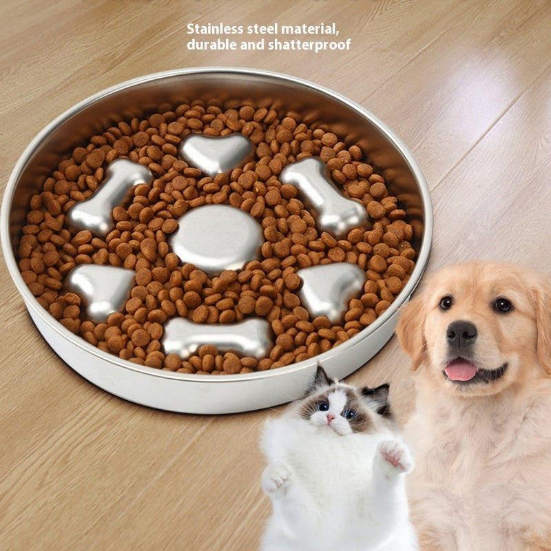 HKM-7582141 Non-slip Stainless Steel Slow Feeding Bowls for Pets in Various Styles