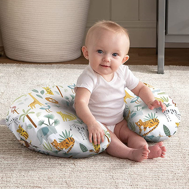 HKM-758227 U-Shaped Baby Feeding Pillow with Detachable Cover in Fun Prints and Colors