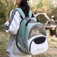 HKM-7582397 Portable Oxford Cloth Cat Backpack - Breathable Large Capacity Pet Carrier
