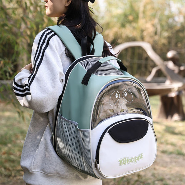 HKM-7582397 Portable Oxford Cloth Cat Backpack - Breathable Large Capacity Pet Carrier