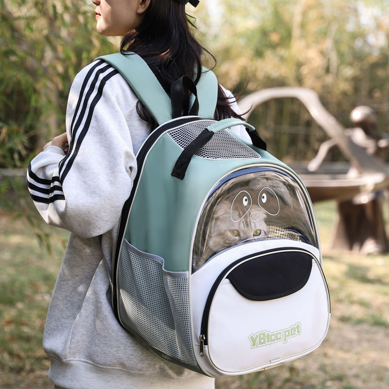 HKM-7582397 Portable Oxford Cloth Cat Backpack - Breathable Large Capacity Pet Carrier