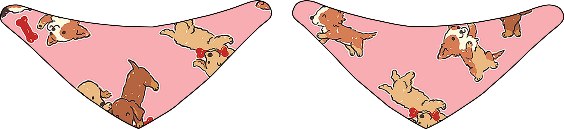 HKM-7582525 Reversible Pet Bandana in Random Patterns - Available in S, M, L Sizes, Made of Durable Polyester