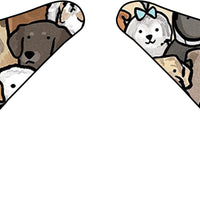 HKM-7582525 Reversible Pet Bandana in Random Patterns - Available in S, M, L Sizes, Made of Durable Polyester