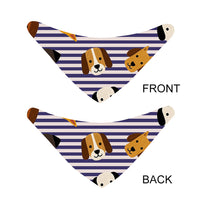 HKM-7582525 Reversible Pet Bandana in Random Patterns - Available in S, M, L Sizes, Made of Durable Polyester