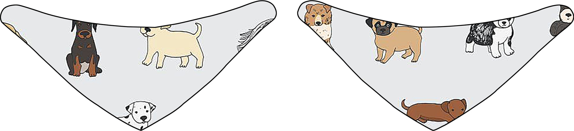 HKM-7582525 Reversible Pet Bandana in Random Patterns - Available in S, M, L Sizes, Made of Durable Polyester