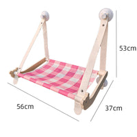 HKM-7583421 Durable Wooden Cat Window Hammock Bed with Stable Suction Cup Design