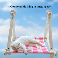 HKM-7583421 Durable Wooden Cat Window Hammock Bed with Stable Suction Cup Design