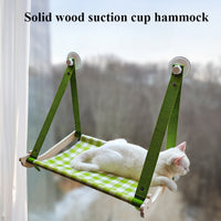 HKM-7583421 Durable Wooden Cat Window Hammock Bed with Stable Suction Cup Design