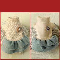 HKM-7584317 Cozy Casual Pet Woolen Dress - Polyester, European and American Style Skirt for All Pets