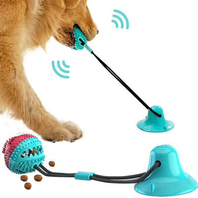 HKM-7584573 Interactive Suction Cup Tug Toy for Dogs - Chew and Teeth Cleaning Ball for Oral Hygiene