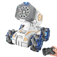 HKM-758483 2.4G Bubble Machine Stunt Remote Control Tank Car for Kids - Light and Music Features, Electric Operated, Fun Indoor and Outdoor Toy