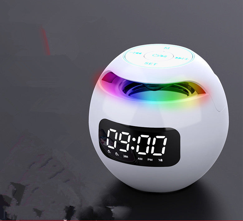 HKM-758547 Bluetooth Speaker Alarm Clock with LED Display and Subwoofer Functionality for Home and Office Use