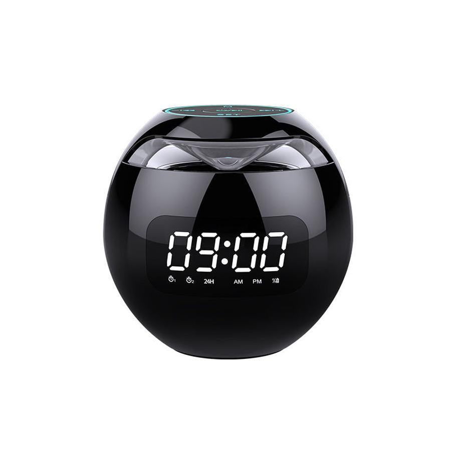 HKM-758547 Bluetooth Speaker Alarm Clock with LED Display and Subwoofer Functionality for Home and Office Use
