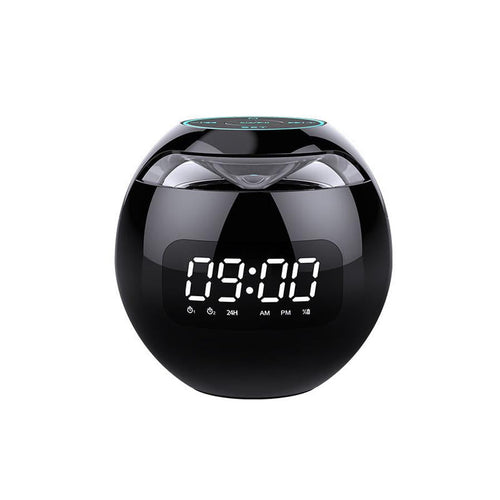 HKM-758547 Bluetooth Speaker Alarm Clock with LED Display and Subwoofer Functionality for Home and Office Use