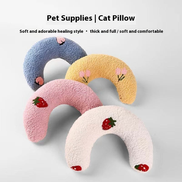 HKM-7585597 Cervical Support Anti-Scratching Pillow for Cats – Soft Cloth Toy in Multiple Colors