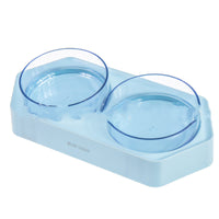 HKM-7586109 Hexagonal Plastic Inclined Pet Bowl - Available in White, Blue, or Gray