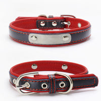 HKM-7587901 Double Leather Dog Collar with Backing, Adjustable Sizes, Various Colors