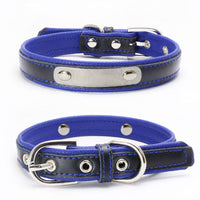 HKM-7587901 Double Leather Dog Collar with Backing, Adjustable Sizes, Various Colors