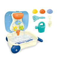 HKM-758867 9PCS Kids Beach Trolley Toy Set with Water Trolley and Accessories, Suitable for Ages 2-7