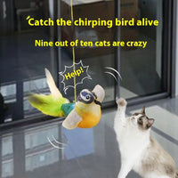 HKM-7589181 Hanging Bird Teaser Cat Toy with Plush Simulation, Multiple Colors Available