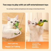 HKM-7589181 Hanging Bird Teaser Cat Toy with Plush Simulation, Multiple Colors Available