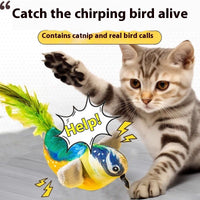HKM-7589181 Hanging Bird Teaser Cat Toy with Plush Simulation, Multiple Colors Available