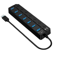 HKM-758931 7-Port High-Speed USB 3.0 Hub with External Power Supply and 5Gbps Data Transfer Rate