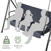 HKM-758931 Double Hammock Metal Hanging Swing Chair with Stand for Patio and Garden Use