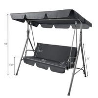 HKM-758931 Double Hammock Metal Hanging Swing Chair with Stand for Patio and Garden Use